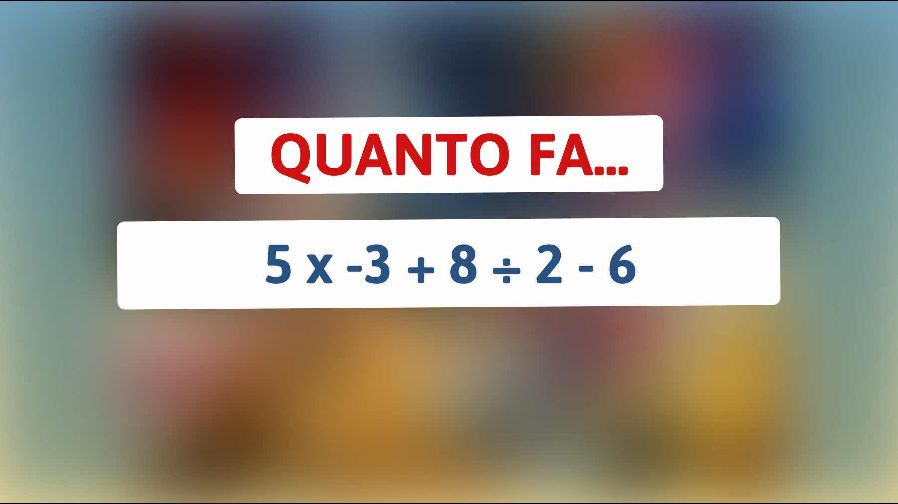 \"Sfida il tuo cervello con questo enigma matematico: solo i più brillanti riescono a risolverlo correttamente!\""